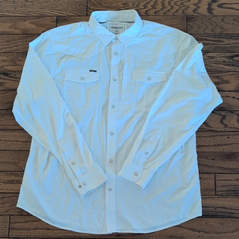 Poncho Mens Slim Fit Pearl Snap Shirt